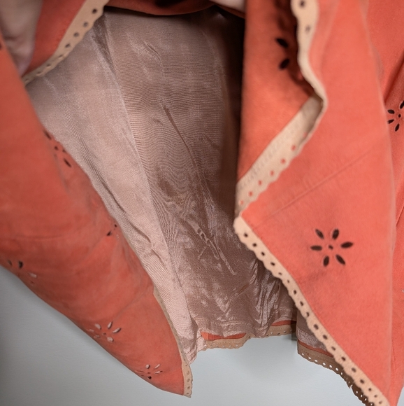 Odille Anthropologie Suede Skirt Orange Tan sz 12 - Picture 4 of 10